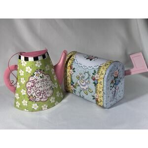 MARY ENGELBREIT Tin Box Floral Mail Box and Flower in The Garden of Life ME Ink